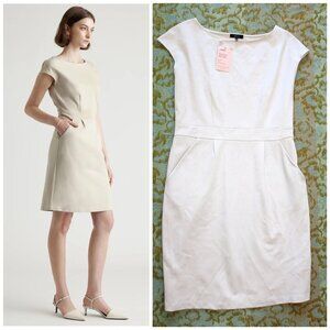 NWT Quince Ultra Stretch Ponte Mini Dress Cap Sleeve Large Work Career pockets